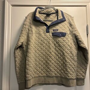 Patagonia Men’s Organic Cotton Quilt Snap-T Pullover Shale Beige, Size Large